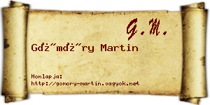 Gömöry Martin névjegykártya